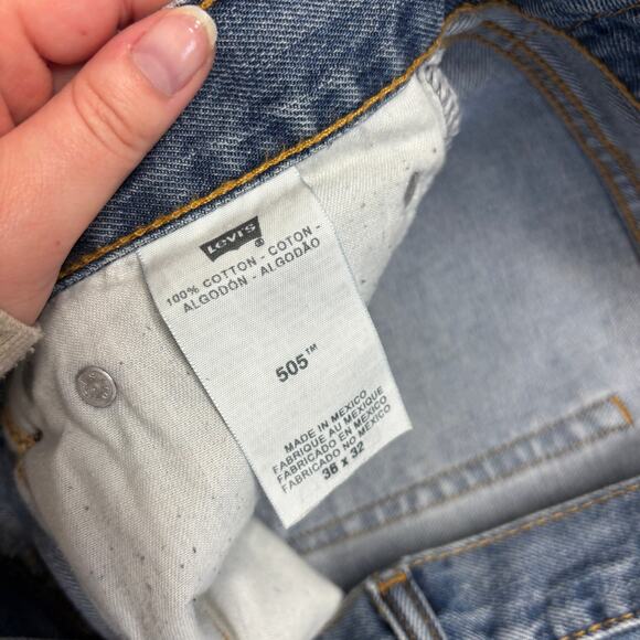 Vintage Y2k Levis 505 Bue Mens 36x29 Red Tab Regular‎ Straight Leg Denim Jeans - Picture 6 of 12